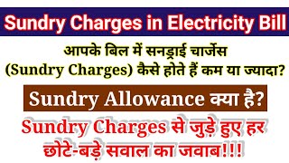 Sundry Charges in Electricity Bill  बिजली बिल में Sundry ChargesAllowances  UHBVN DHBVN [upl. by Naitirb]