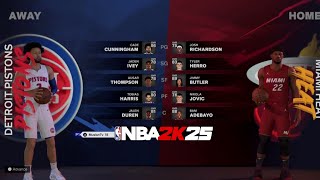 NBA 2K25 PS5  Pistons vs Heat  Full Gameplay  MyNBA [upl. by Oiznun291]