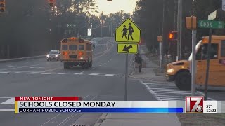 Durham schools closed for students Monday due to bus staffing absences [upl. by Nivrek843]