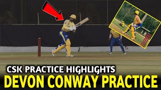 Devon Conway Monster Batting CSK Practice Camp  CSK Practice Highlights [upl. by Acissehc648]