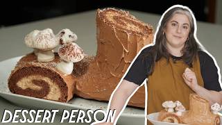 Claire Saffitz Makes Chocolate Yule Log Cake Bûche De Noël  Dessert Person [upl. by Yemaj963]