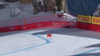 Mikaela Shiffrin 🇺🇸  big crash during the womens downhill race  Cortina dAmpezzo Jan26 2024 [upl. by Teresa]