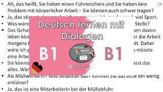 Dialoge B1  Deutsch lernen durch Hören  2 [upl. by Seaddon140]