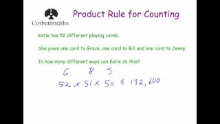 Product Rule for Counting  Corbettmaths [upl. by Laemsi127]