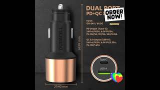 Duracell 65W Fast Car Charger Adapter with Dual Output Quick Charge [upl. by Zebulon263]