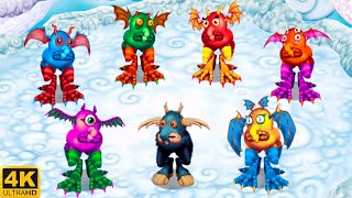 Prismatic Boskus  all versions My Singing Monsters Dawn Of Fire 4k [upl. by Phenica]