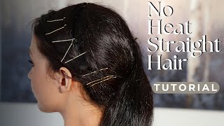 How To Straighten Frizzy amp Curly Hair Without any Heat Or Damage  Heatless Straight Hair [upl. by Darryl249]