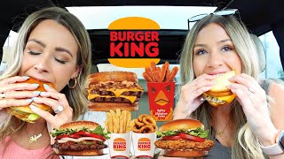 Burger King Mukbang  NEW Spicy Chicken Fries Classic Melt  trying a Whopper for the FIRST time [upl. by Amekahs306]