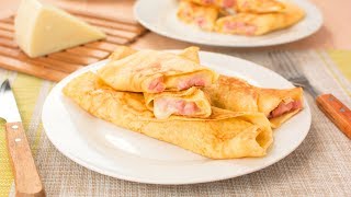 Ham amp Cheese Savory Crepes  How to Make Ham amp Cheese Filled Crepes [upl. by Mendez334]