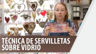 Técnica de servilleta sobre vidrio  De Todo En Casa [upl. by Suez]