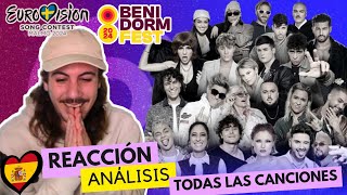 🇪🇦 Reaction Benidorm Fest 2024 amp Análisis de Todas las Canciones  Spain Eurovision 2024 [upl. by Naek]