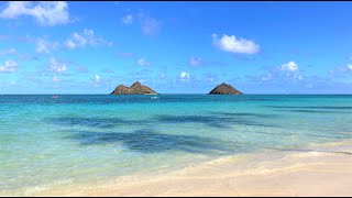 Go Walking Beautiful Lanikai Beach Kailua Oahu Hawaii [upl. by Cecelia]