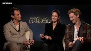 Eddie Redmayne Jude Law and Katherine Waterson love THIS about Fantastic Beasts fans [upl. by Glennis]