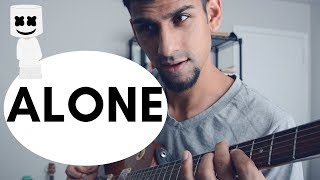 Marshmello  Alone  Guitar Tutorial with Tab and Chords [upl. by Sullivan]