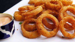 Crispy Onion Rings  Crunchy Eggless Onion Rings  How to make Crispy Onion Rings at home [upl. by Reahard]