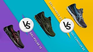 Сравнение кроссовок ASICS GELNimbus 23 vs GELCumulus 22 vs GELPulse 12  TopRun [upl. by Enovaj794]