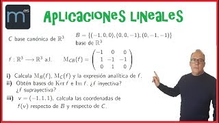 Aplicaciones lineales endomorfismo matriz de C a B de f espacios vectoriales [upl. by Otreblaug721]