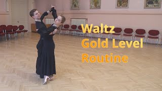 Waltz Gold Level Choreography  Fallaway Whisk Left Whisk [upl. by Airdnaed246]