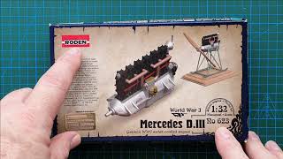 Roden 132 Mercedes DIII  German WW1 Aircraft Engine  Kit Review [upl. by Elizabet]