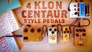 4 Klon Style Pedals Arc Effects Klone EHX Soul Food Mosky Golden Horse Wampler Tumnus Deluxe [upl. by Veta]