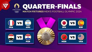 🟣 Quarter Finals Fixtures OLYMPIC PARIS 2024 MENS FOOTBALL  Match Schedule QuarterFinals [upl. by Anos]