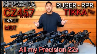 My Thoughts on 4 of the most popular Precision 22 RiflesCZ457 Ruger RPR Bergara B14R  Tikka T1X [upl. by Dill]