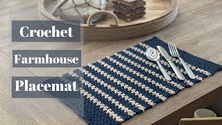 Farmhouse Placemat Crochet Tutorial LIVE and QampA [upl. by Boleyn]