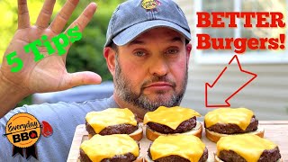 5 Tips to BEST BURGERS  Make the best Homemade Grilled Burgers using these tips [upl. by Innad]