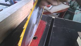 sharpening planer knives on a tabel saw [upl. by Yelrahs]