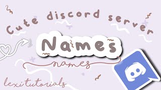 20 cute discord server names  Discord Tutorial [upl. by Hibben]