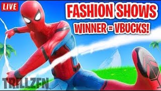 REAL FORTNITE FASHION SHOW amp HIDE amp SEEK LIVE 1 WIN  2500 VBUCKS CUSTOM MATCHMAKING fashionshow [upl. by Agnola238]