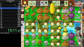 Plants vs Zombies Speedrun Survival Endless 100 Flags 2h20m50s [upl. by Yerrok]