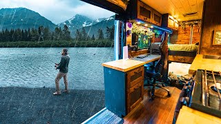 Rainy Vanlife Camping in Remote Alaska Town [upl. by Edie]