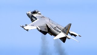 Harrier Jump Jet AV8B Harrier II  Spectacular Action  2014 Stuart Air Show [upl. by Animehliw]