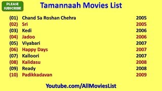 Tamannaah Movies List  Tamanna Bhatia Movies List [upl. by Aniloj]