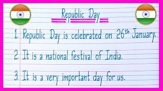 10 Lines On Republic Day in English  Essay On Republic Day  26 January Essay in English [upl. by Adnohsal]