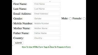 How To Create Form In HTML  Basic HTML From Beginners To Advance [upl. by Cerallua239]