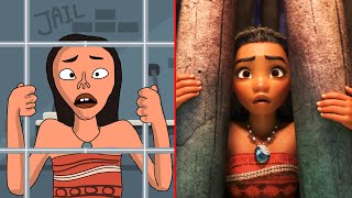 Disney Moana Funny Drawing Meme  Try Not to Laugh 😂 [upl. by Pacificas]