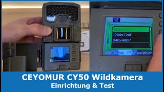 Einrichtung amp Test der CEYOMUR CY50 Wildkamera mit 20MP und 1080P Full HD Jagdkamera [upl. by Esenaj618]