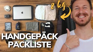 Günstig Fliegen Handgepäck packen für 1 Woche  max 8 Kilo Handgepäck Packliste [upl. by Kenwood]