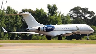 BOMBARDIER GLOBAL EXPRESS TAKEOFF  OXFORD  Plane Spotting [upl. by Anaujd670]