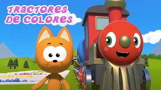 TRACTORES DE COLORES 🚜 El gatito Koté 😺 Juegos infantiles y dibujos animados [upl. by Adams949]