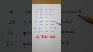 Zu dem  zum Präpositionen mit Dativ deutsch dativ german studygerman learngerman shorts [upl. by Aicert]