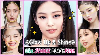 Brilla como JENNIE BLACKPINK  Cara delgada mejillas lindas sonrisas gomosas ojos de gato [upl. by Nahtam]