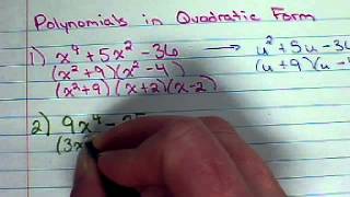 Polynomials  Factoring polynomials in quadratic form [upl. by Enedan750]