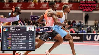 Noah Lyles vs Trayvon Bromell in Photo Finish 60m Clash 🔥 [upl. by Dnaltruoc336]