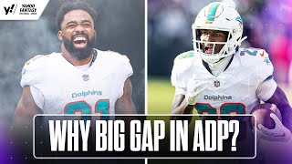 Why are Dolphins RAHEEM MOSTERT and DEVON ACHANE so far apart in ADP for FANTASY  Yahoo Sports [upl. by Callida52]