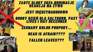 Złote Globy 2024  nominacje  reakcja na żywo [upl. by Norse]