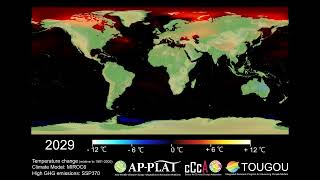 Future temperature change under SSP370High emissions [upl. by Howell]