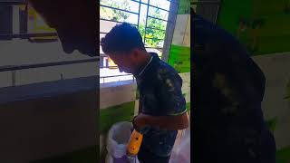 Wall putty apply amp mixing asian putty YouTube shots viral videos [upl. by Aerdnat]